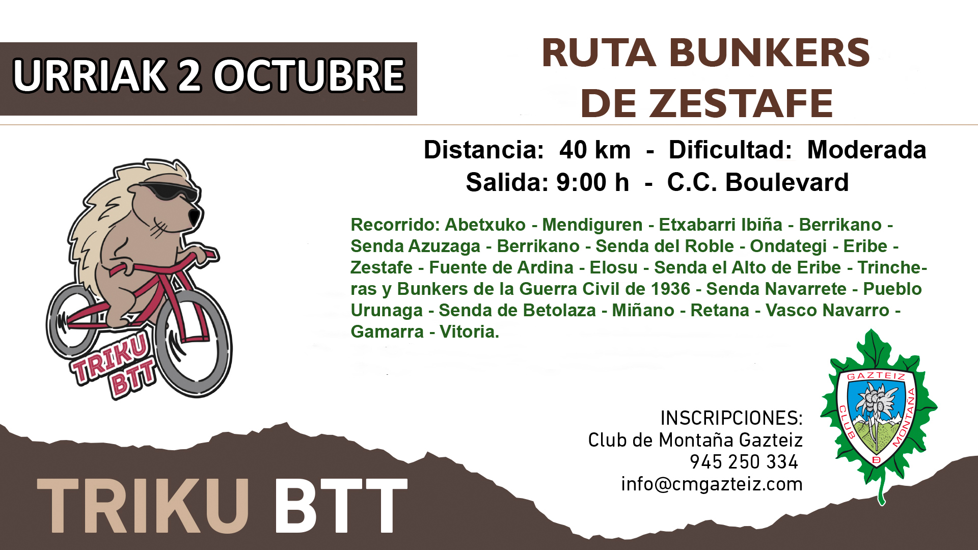 Foto Ruta Bunqueres de Zestafe por la fuente de Arbina (40 km)